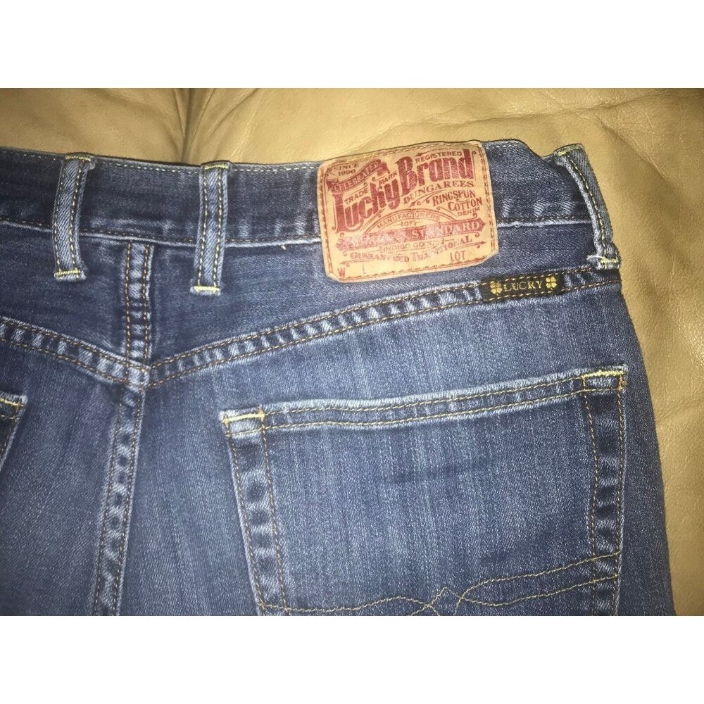 Lucky Brand blue denim jeans label=32 reg inseam(32x32)^vintage straight